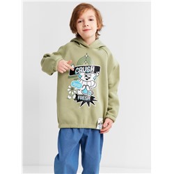 Толстовка (худи) детская MINAKU: CRUSH, оливковая, рост 104 см