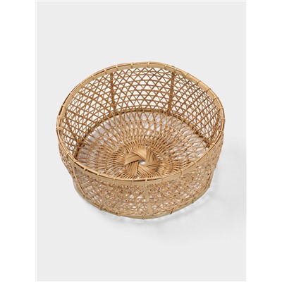 Корзина плетёная «Клоус», 36×36×14 см, бамбук, светлая