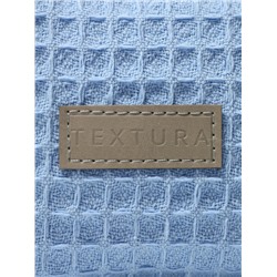 Косметичка женская на молнии TEXTURA, объёмная, большая, мягкая, голубая