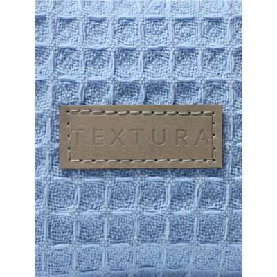 Косметичка женская на молнии TEXTURA, объёмная, большая, мягкая, голубая