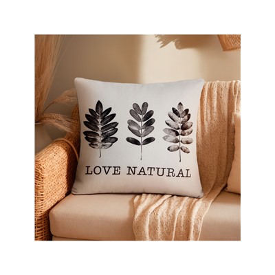 Наволочка декоративная «Этель» Natural print (вид 1), 40×40 см, хлопок 100%