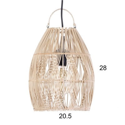 Светильник потолочный из ротанга «Альдо», 1×120 Вт, Е27, 23×23×30 см