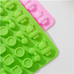 Форма для мармелада «Игрушки», силикон, 20.7×13.7×1 см, 48 ячеек, цвет МИКС