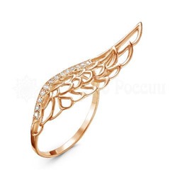 Кольцо из золочёного серебра с фианитами родированное 925 пробы Г1-3550-001-200з