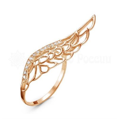 Кольцо из золочёного серебра с фианитами родированное 925 пробы Г1-3550-001-200з