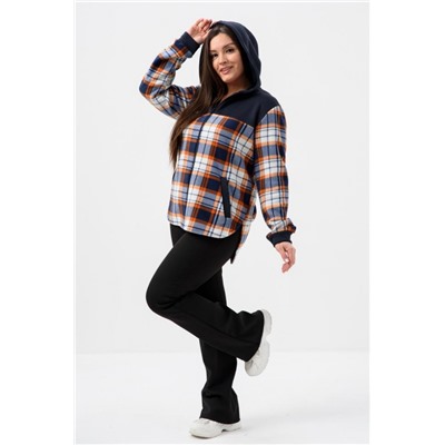 Толстовка женская 52452 (Темно-синий, клетка)
