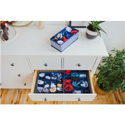 Органайзер для хранения белья Доляна «Волна», 8 ячеек, 28×14×10 см, синий