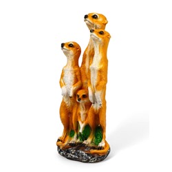 Садовая фигура из полистоуна «Сурикаты четвёрка», 46×17×20 см