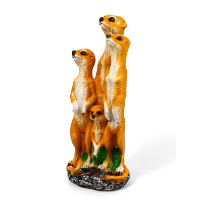 Садовая фигура из полистоуна «Сурикаты четвёрка», 46×17×20 см