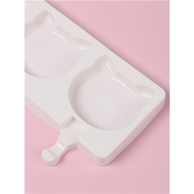 Форма для мороженого «Коты», силикон, 38×14.5×2.5 см, 4 ячейки, МИКС