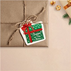 Шильдик на подарок Новый год «Подарок от Деда мороза», 6.5×6.5 см