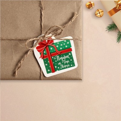 Шильдик на подарок Новый год «Подарок от Деда мороза», 6.5×6.5 см