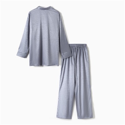Пижама женская (рубашка, брюки) KAFTAN «Леопард», голубая, размер 48-50