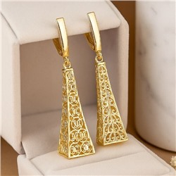 Серьги с подвеской ювелирная бижутерия Итальянское золото (покрытие желтое 14к) , арт.217.437