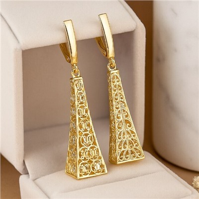 Серьги с подвеской ювелирная бижутерия Итальянское золото (покрытие желтое 14к) , арт.217.437