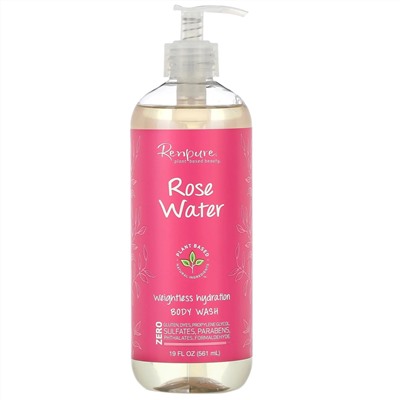 Renpure, Rose Water, Weightless Hydration Body Wash, 19 fl oz (561 ml)