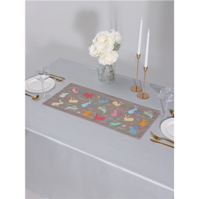 Дорожка пасхальная на стол Этель «Зайцы» 30×70 см, 100% хлопок, саржа 190 г/м²