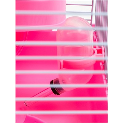 Клетка для мелких грызунов «Пижон», с наполнением, 27×21×40 см, розовая