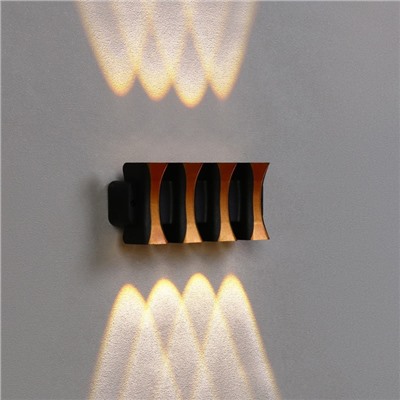 УЦЕНКА Светильник фасадный «Элегант», FSD-041, 8 Вт, 3000К, 4 луча, IP65, 220 В, пластик, черный 1