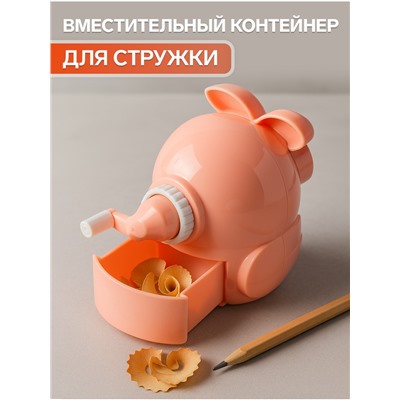 Точилка для карандашей механическая Calligrata «Сова», с контейнером, МИКС