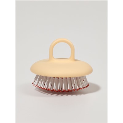 Расчёска массажная, компактная, 8×6.5 см, бежевая
