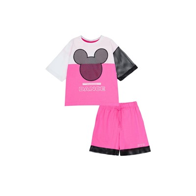 Комплект трикотажный для девочек: фуфайка (футболка), шорты