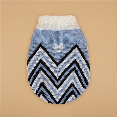 Свитер для животных «Волна», размер M, ДС 26, ОШ 26, ОГ 28-46 см, голубой
