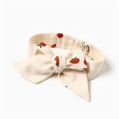 Платье для девочки и повязка «Крошка Я» Oranges, рост 92-98 см, молочное