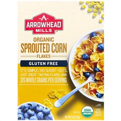 Arrowhead Mills, Органические безглютеновые, хлопья из проросшей кукурузы, 10 унций (283 г)