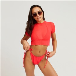 Купальник раздельный с топом сетка женский MINAKU, красный, размер 44