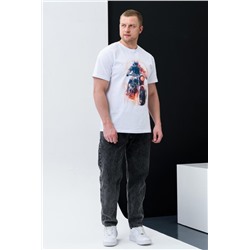 Футболка мужская 8492 (Белый_мото)