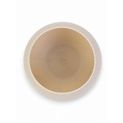 Кашпо для цветов «Жемчужина», 4 л, d=29 см, h=19.5 см, пластик, со вставкой, бежевое