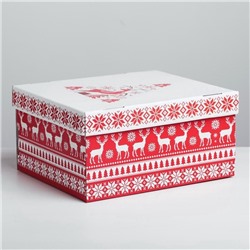 Коробка подарочная новогодняя складная «Скандинавия», 31×25.5×16 см