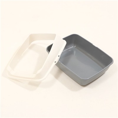 Лоток для кошек, 50.5×39×23 с, без сетки, пластик, серый