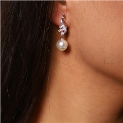 Серьги ювелирная бижутерия коллекция "Дубай" позолота, цвет камня: прозрачный, арт.947.328