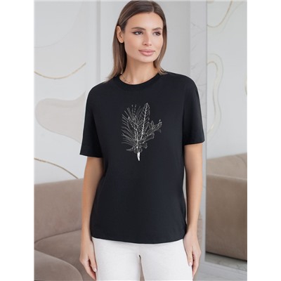 Футболка с принтом свободная из премиального 100% хлопка