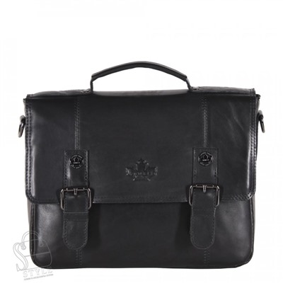 Портфель мужской кожаный 02211Z black Zinimsk