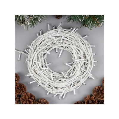 Гирлянда «Нить» 20 м, IP20, белая нить, 200 LED, свечение фиолетовое, 8 режимов, 220 В