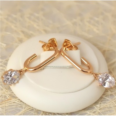 Серьги-гвоздики позолота  H01-3882