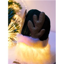 Фигура текстиль «Гном зеленая шапочка» 33 см, 1 LED, от батареек AG10×3, свечение тёплое белое