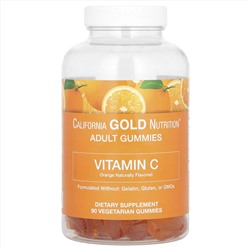 California Gold Nutrition, жевательные таблетки с витамином C, натуральный апельсиновый вкус, без желатина, 90 жевательных таблеток