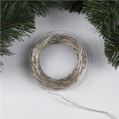 УЦЕНКА Гирлянда «Нить», 50 м, IP44, 500 LED, 31 В, 8 режимов, серебристая нить, свечение белое