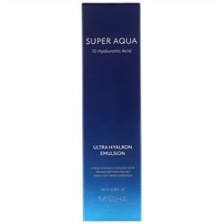 Missha, Super Aqua Ultra Hyalron, увлажняющая эмульсия, 130  мл (4,39 жидк. унций)