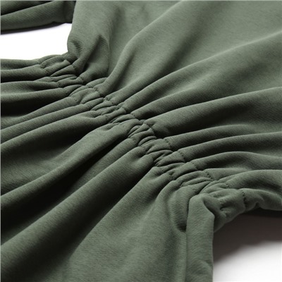 Платье с кулиской женское MINAKU: Casual Collection, хаки, размер 46