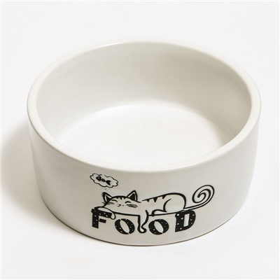 Миска керамическая Food=200 мл - 10×10×4.5 см, белая