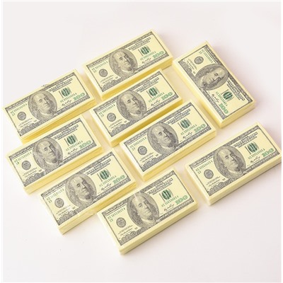 Салфетки сервировочные "ПАЧКА ДОЛЛАРОВ" 3 слоя, 10 штук, 33х33 см.