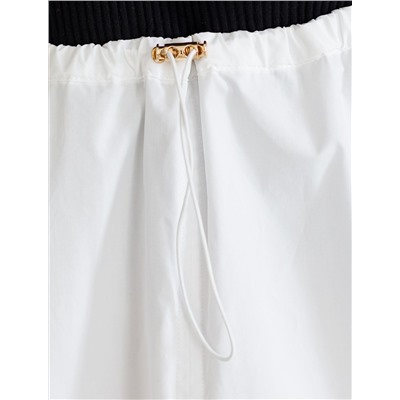 Юбка карго с кулисой внизу и резинкой на поясе из плотного поплина