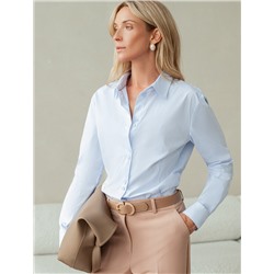 Блузка прилегающего силуэта из формоустойчивого хлопка
