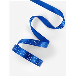 Лента атласная «Звёзды», 15 мм, 23±1 м, синяя №040