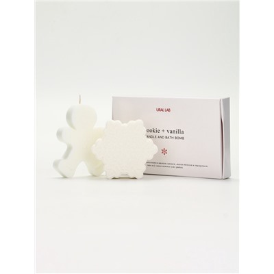 URAL LAB Минимал НГ Набор бомбочка снежинка и фигурная свеча пряня